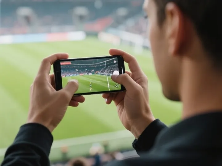 手機觀看直播示意圖